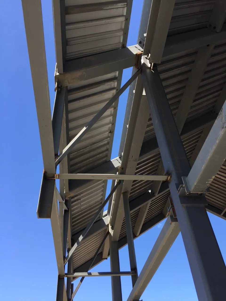 Fabricated steelwork on a completed job.