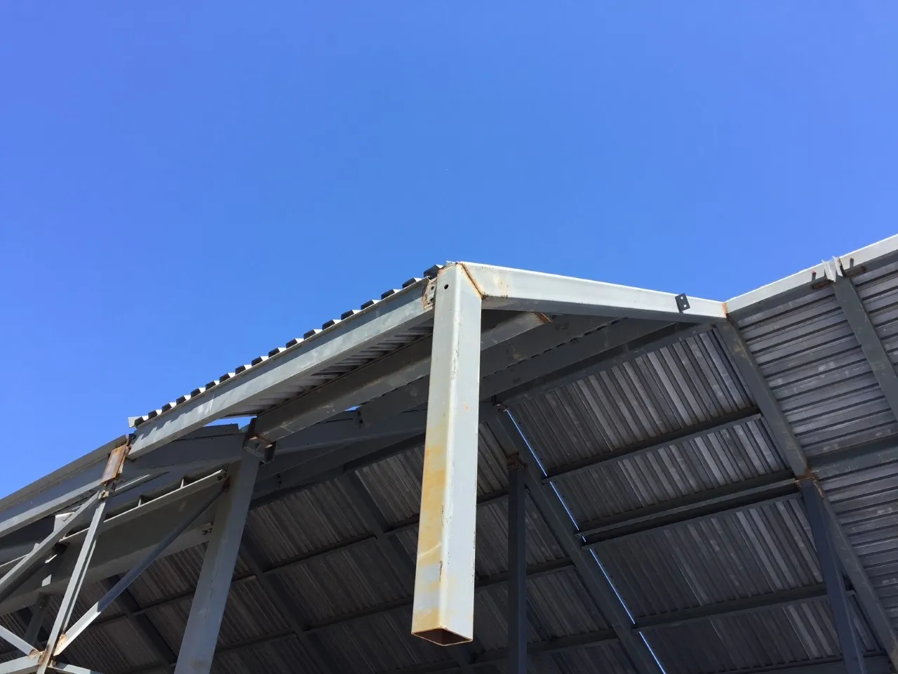 Fabricated steelwork on a completed job.