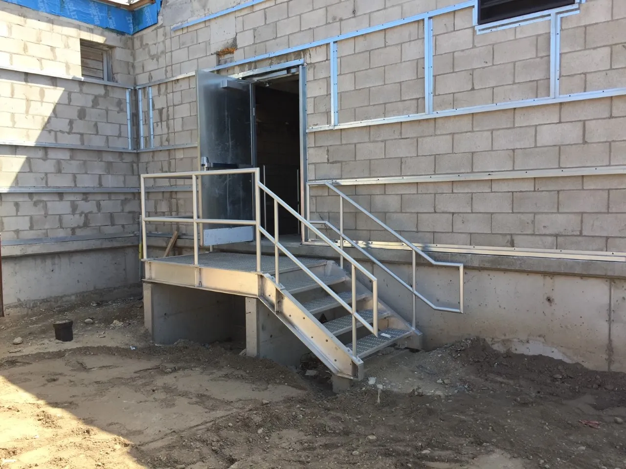 Fabricated steelwork on a completed job.