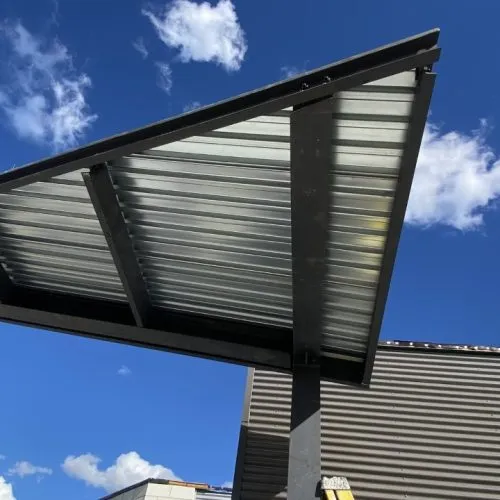 Fabricated steelwork on a completed job.